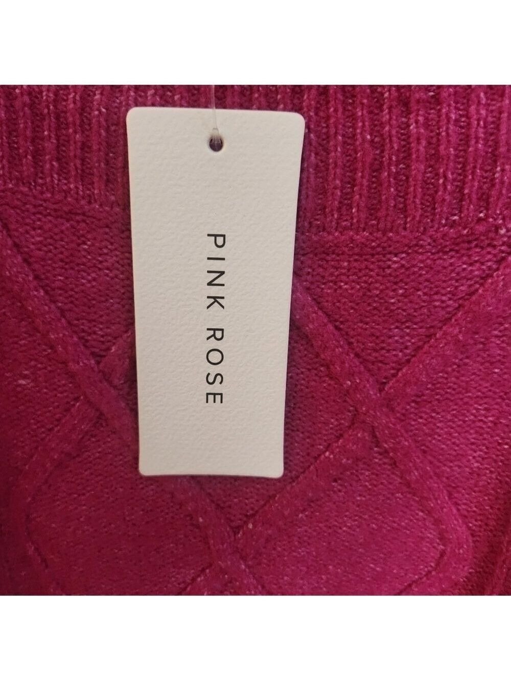 PINK ROSE VIOLET MAGNETA LIGHTWEIGHT SQUARE NECK SWEATER NWT - Picture 5 of 11